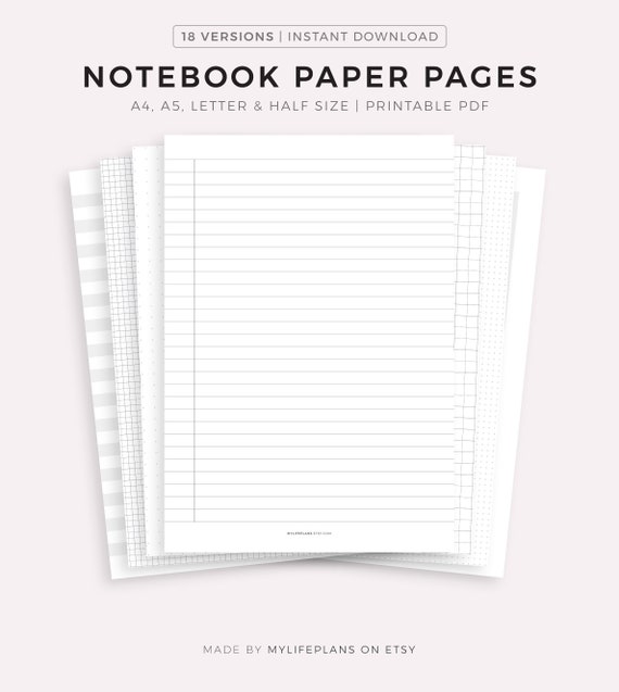 Printable Craft Journal PDF: 4 pages (A4 - US Letter - A5)