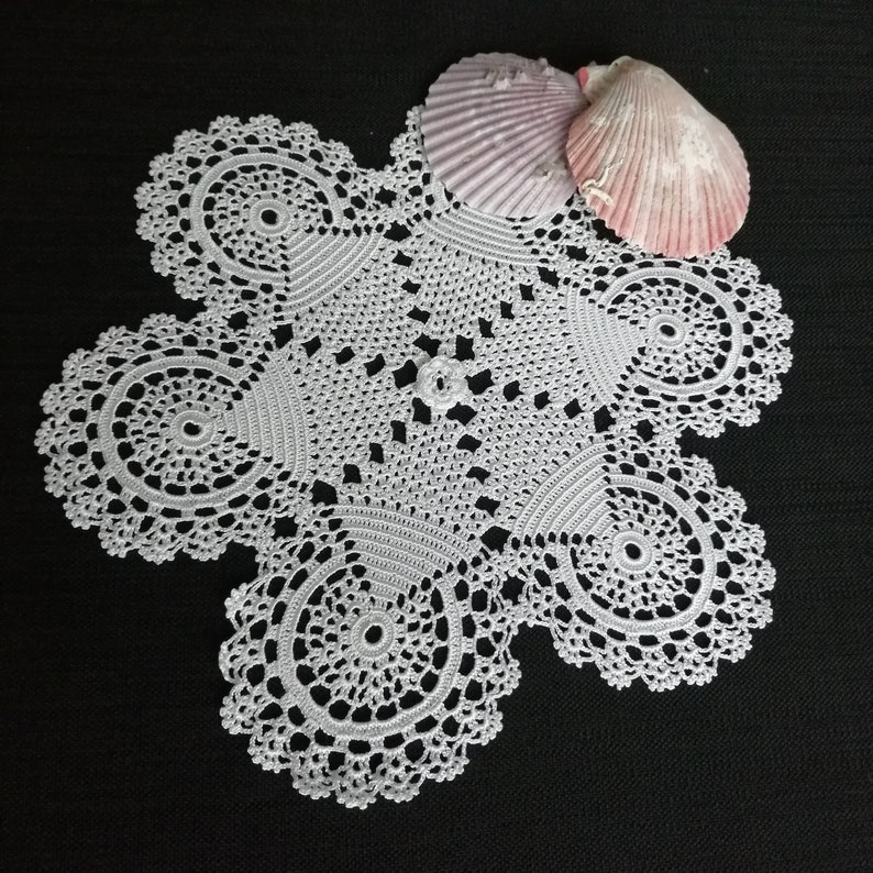 Diameter Polyester Crochet Lace White Vintage Style 8 Crochet Doily 20Cm