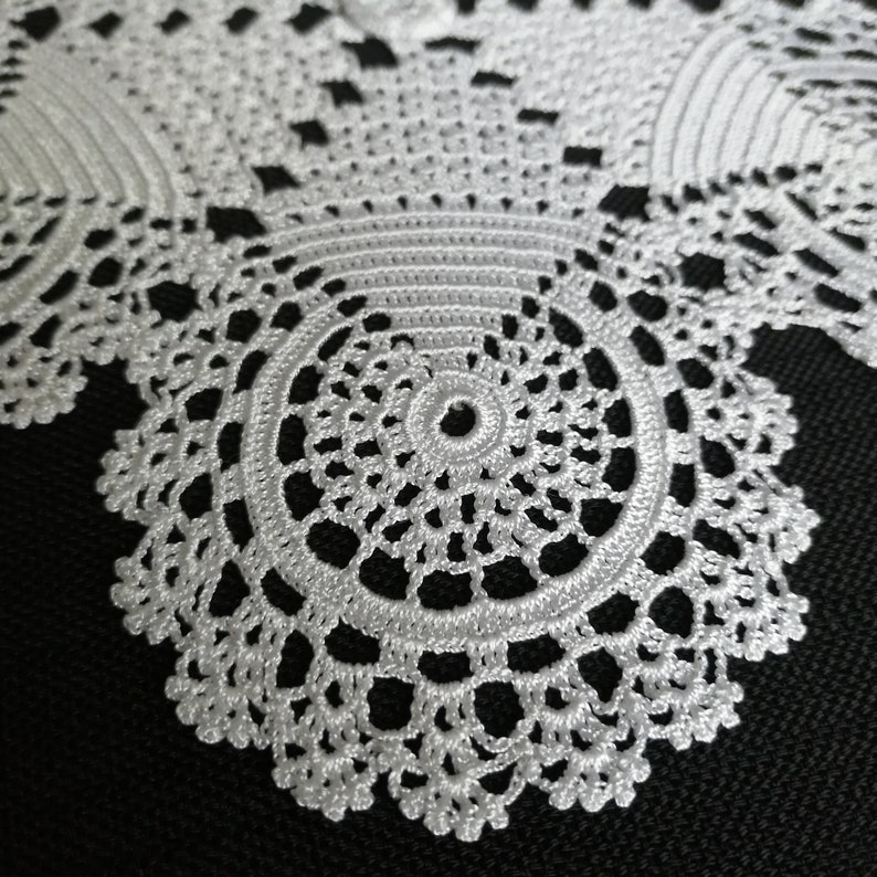 Diameter Polyester Crochet Lace White Vintage Style 8 Crochet Doily 20Cm