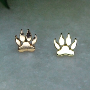 Solid 14k Gold Paw-Fect Pawprint Threadless End - Junipurr - push fit - cat, animal paw print