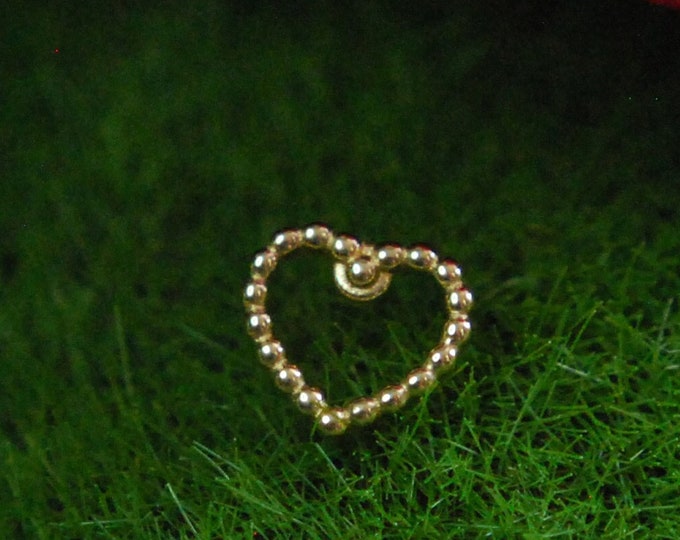Tish Lyon 14kt Yellow Gold Beaded Heart Threadless End