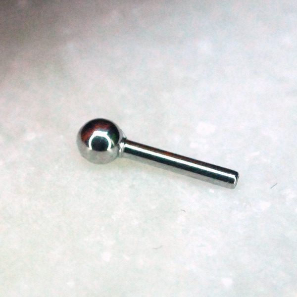 Basic Titanium Threadless Barbell 1mm, 1.2mm (Push fit, 18 gauge, 16 gauge FIXED END)