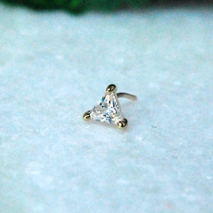 Tish Lyon 14kt Yellow or White Gold Triangle Gem Threadless End