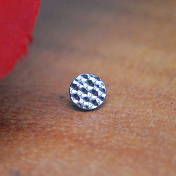 Titanium Hammered Disk Internally Threaded End 5mm, 4mm, 3mm - 16ga / 1.2mm