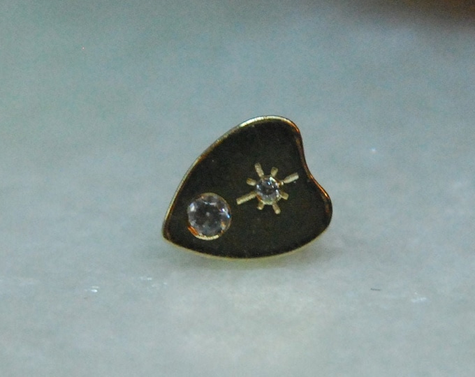 JUNIPURR Solid 14k Gold Planchette Threadless End with CZ gem - Ouija Board