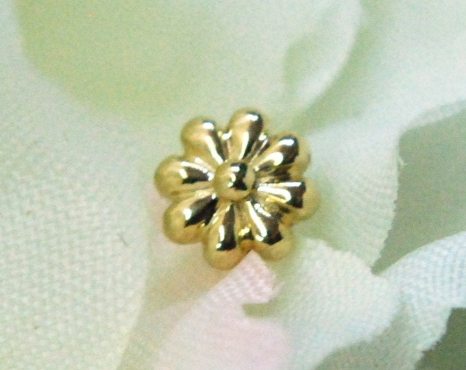 Solid 14k Gold Aster Threadless End - Junipurr Push Fit Attachment, Yellow, Rose, Or White, Flower, Daisy, plant, floral