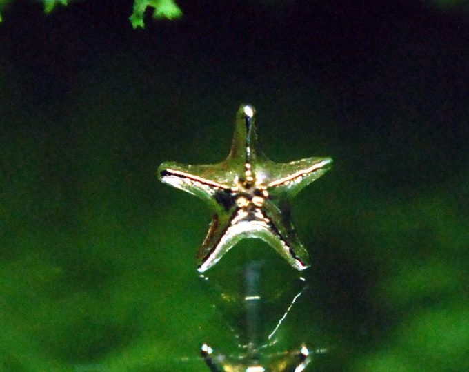 Anatometal 18k Yellow Gold Threadless Sea Star End - Starfish, ocean, push fit attachment