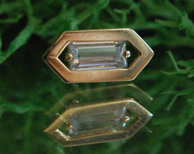 Solid 14k Yellow Gold Zelda Threadless End - Crystal CZ - Cubic Zirconia