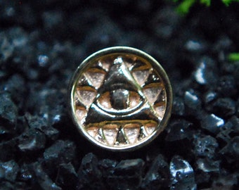 14kt Solid Yellow Gold "Eye of Providence" Threadless End