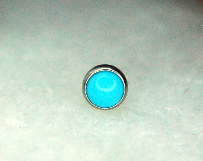 Neometal  Threadless Turquoise Ends - Cabochon - Implant Grade Titanium