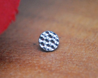 Titanium Hammered Disk Internally Threaded End 5mm, 4mm, 3mm - 16ga / 1.2mm