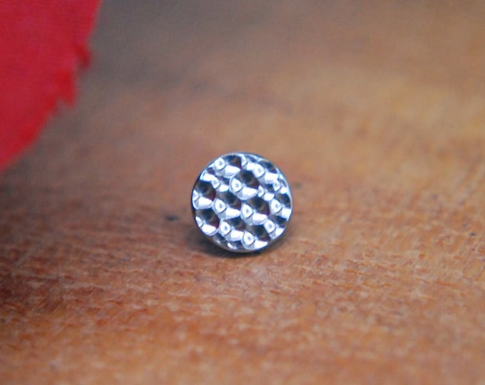 Titanium Hammered Disk Internally Threaded End 5mm, 4mm, 3mm - 16ga / 1.2mm