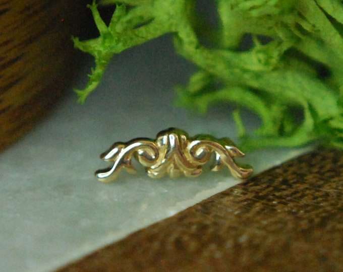 Solid 14k Gold Filigree Threadless End - Junipurr Push Fit Attachment, Decorative, Yellow Rose or White.