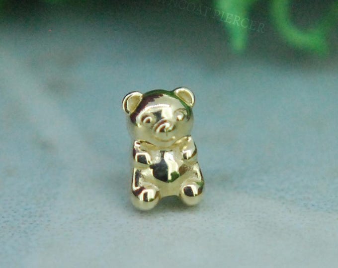 14k Yellow Gold "Tiny Gummy Bear"  Threadless attachment - BVLA - Push Fit