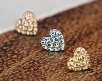 Junipurr 14k Gold Hammered Heart Threadless End