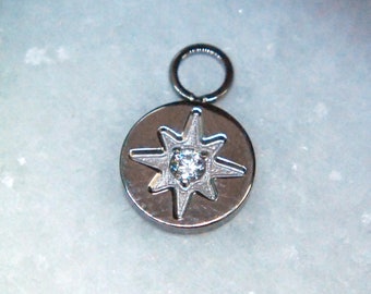 Titanium Gemmed Star CZ Piercing Charm