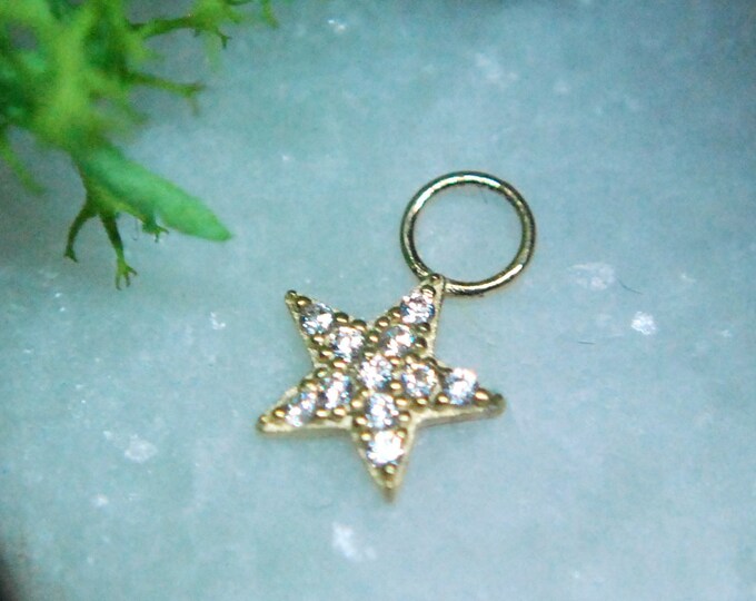 Tish Lyon - 9ct Yellow Gold Gemmed Star Charm for Rings - CZ Gems