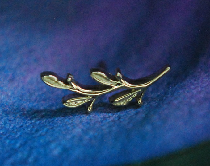 14k Yellow Gold "Tiny Amity" Threadless attachment BVLA - Floral, Leaf, branch