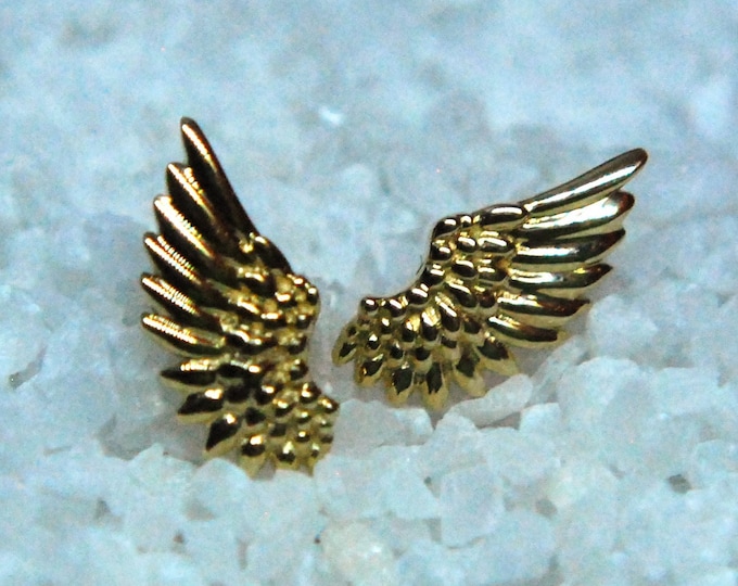 JUNIPURR Solid 14k Gold Icarus Threadless End, Wing