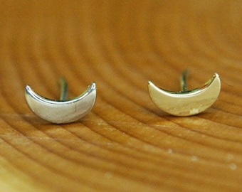 14kt Gold Crescent Moon Threadless End, Yellow, Rose, or White - Tish Lyon