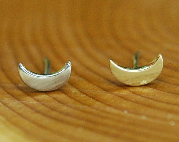 Tish Lyon 14kt Gold Moon Threadless End, Yellow, Rose, or White
