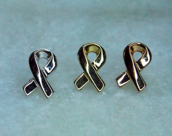 Solid 14k Gold Fighter Threadless End - Ribbon, Memorial Bow, Push Fit, Junipurr