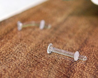 Piercing Retainers - Glass - Curved or Straight - Eyebrow, Lip, Ear, Etc