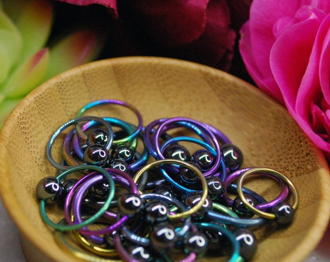 Anodised Niobium BCR / CBR - Various sizes - Hematite Ball