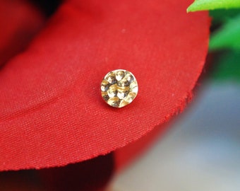JUNIPURR 14k Gold Hammered Disk Threadless End 4mm, 3mm, 2.5mm
