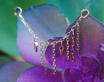 Junipurr 14kt Yellow or White Gold Sloane Chain with hanging chains and charms - Decorative