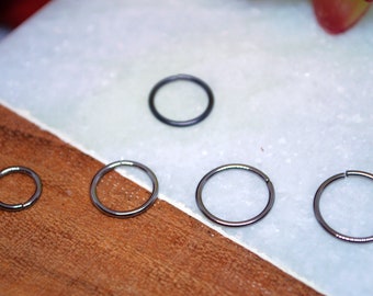 Niobium Seam Ring  - Nose, Helix, Lip, Septum, Tragus, Lobe, Etc - Plain Niobium or Blackened Niobium Options