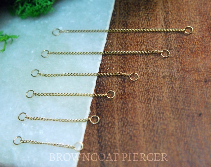 Gold Piercing Chain - 14k Yellow Gold - Decorative - Accessory - Single Chain - Tish Lyon