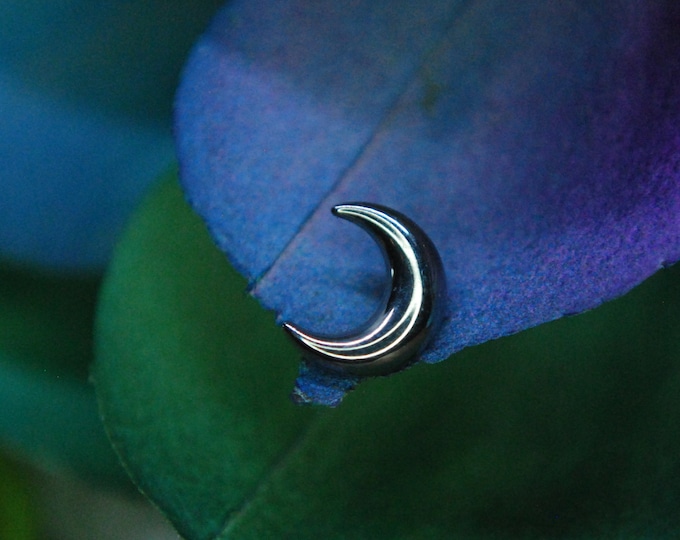 Titanium Internally Threaded Raised Moon End  -- 16ga / 1.2mm or 14ga / 1.6mm