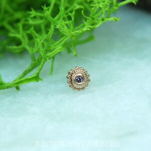 BVLA - 14k Rose Gold 4mm "Afghan"   Threadless attachment - Light Amethyst Stone - Push Fit / Pin