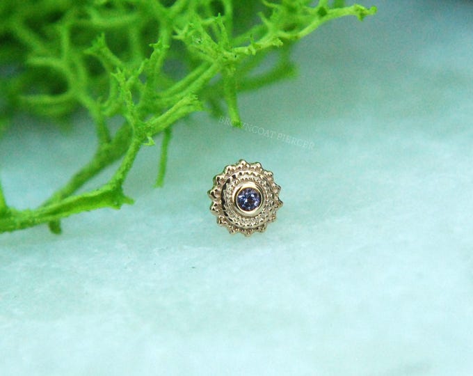 BVLA - 14k Rose Gold 4mm "Afghan"   Threadless attachment - Light Amethyst Stone - Push Fit / Pin