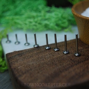 Niobium Labret - 1.2mm (16 gauge) -  Threadless - push fit - Labret Stud - Various lengths