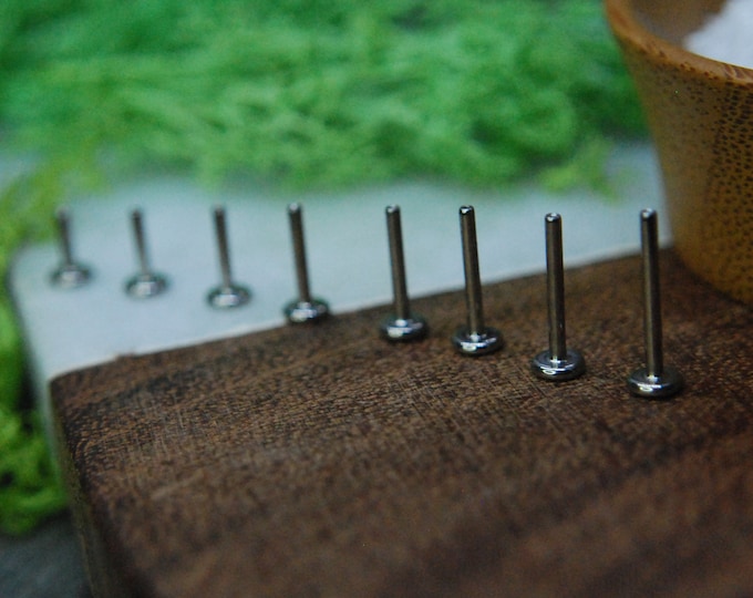 Niobium Labret - 1.2mm (16 gauge) -  Threadless - push fit - Labret Stud - Various lengths