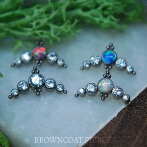 Piercing corporal en forma de medialuna con cuentas de titanio y rosca interna, opciones de color: calibre 16, 1,2 mm
