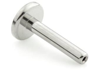 Labret básico de titanio sin rosca (ajuste a presión) 0,8 mm (20 ga), 1 mm (18 ga), 1,2 mm (16 ga), 1,6 mm (14 ga) - Labret Stud