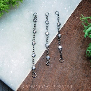 Titan Piercing Kette - 'Celestial' - Dekorativ - Accessoire - Einzelkette, Cubic Zirkonia, CZ