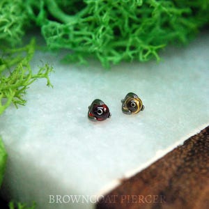 Titanium Internally Threaded Prong Set Agate ball End  -- 16ga / 1.2mm