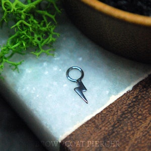 Titanium Lightning Bolt Piercing Charm