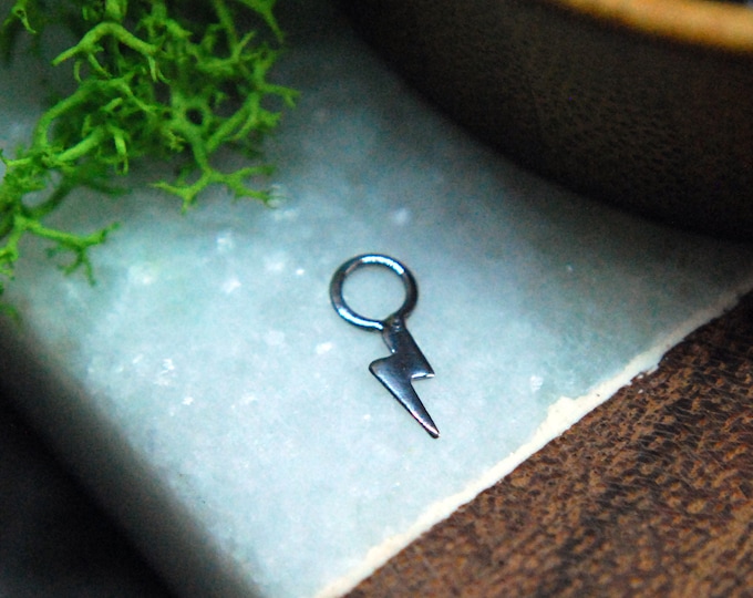 Titanium Lightning Bolt Piercing Charm