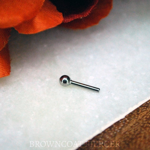 Basic Titanium Threadless Barbell 1mm, 1.2mm (Push fit, 18 gauge, 16 gauge FIXED END)