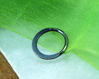 Blackened & Flattened Niobium Seam Rings - Septum, Daith, Nostril, Etc