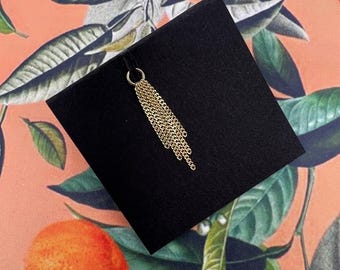 Solid 14k Yellow Gold 'Vista' Chain Charm - Hialeah - dangle, Piercing charm