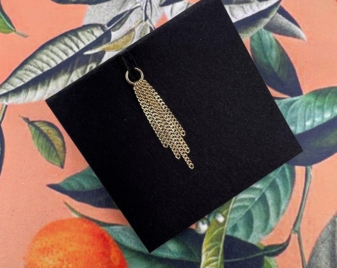Solid 14k Yellow Gold 'Vista' Chain Charm - Hialeah - dangle, Piercing charm