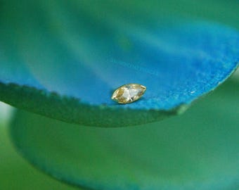 Anatometal 18k Yellow Gold Threadless Bezel Set Marquise End - Champagne Cubic Zirconia - Push fit, oval, single CZ