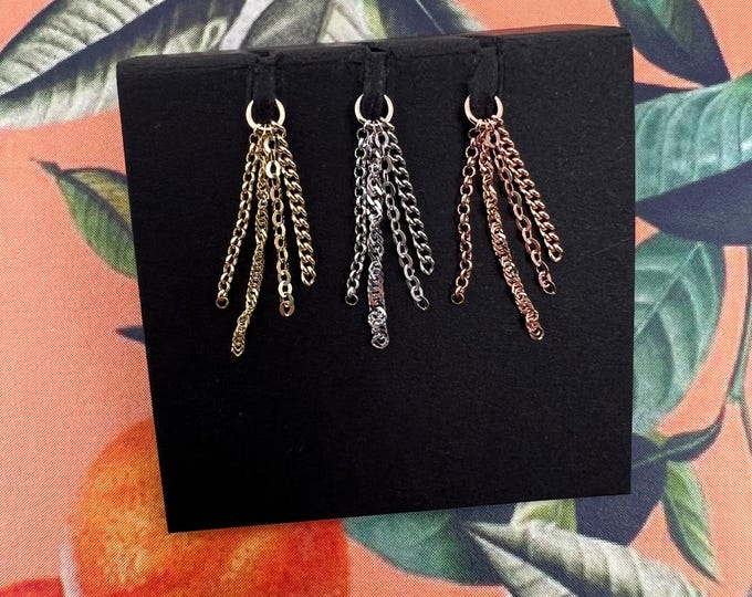 Solid 14k Yellow Gold 'Bit o' Texutre' Chain Charm - Hialeah - dangle, Piercing charm