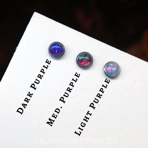 Internally Threaded Titanium 14ga Opal Cabochon Bezel Set 5mm Ends image 4